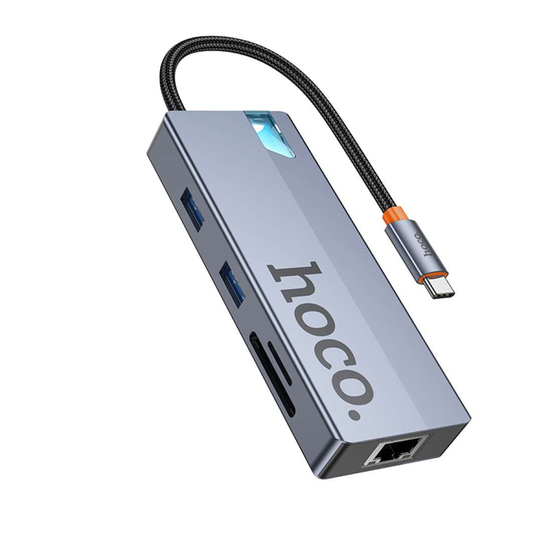 HOCO 8-IN-1 CONVERTER USB-C TO USB-A 3.0×2 + HDTV + PD + USB-C 3.0 + RJ45+ SD + TF HB52