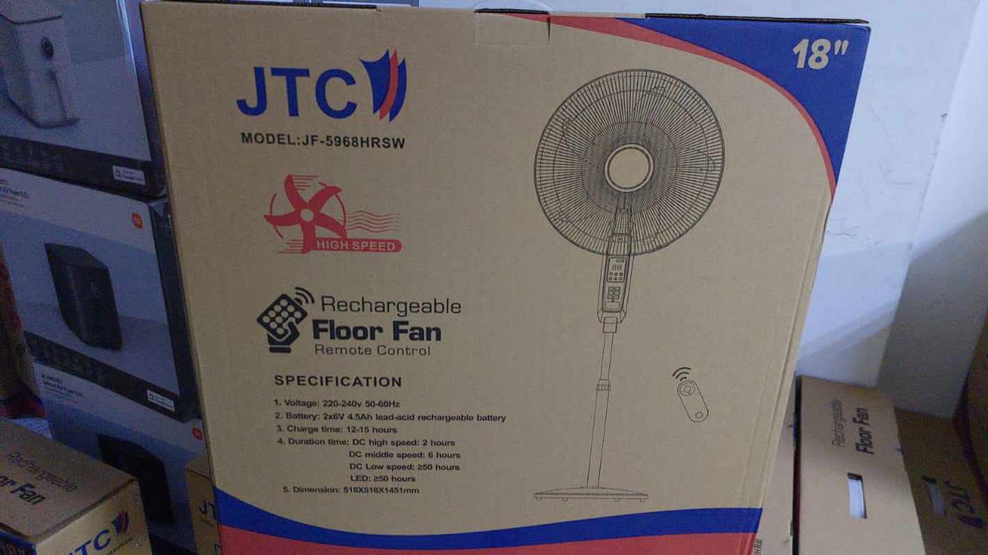 Jtc rechargeable floor fan