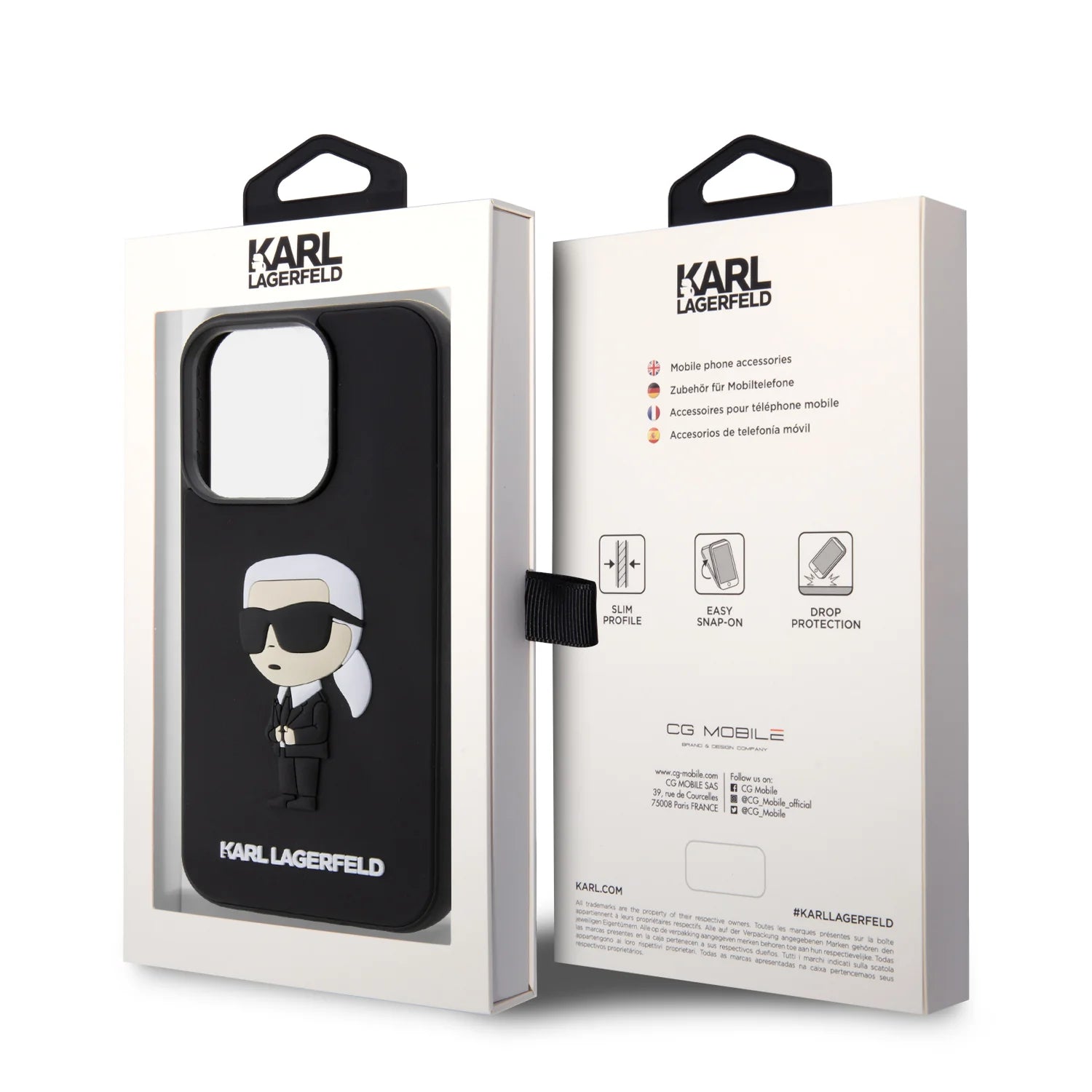 Karl Lagerfeld 3D Rubber Black Hard Case iphone 15 pro Karl Lagerfeld 3D Rubber Black Hard Case iphone 15 pro