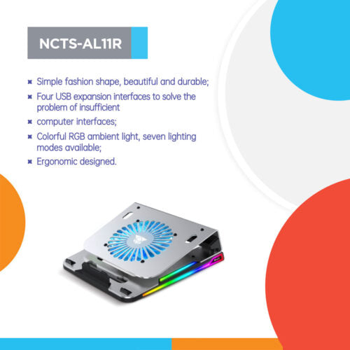 NTCS-AL11R NOTEBOOK COOLER RGB BREATHING LEDS