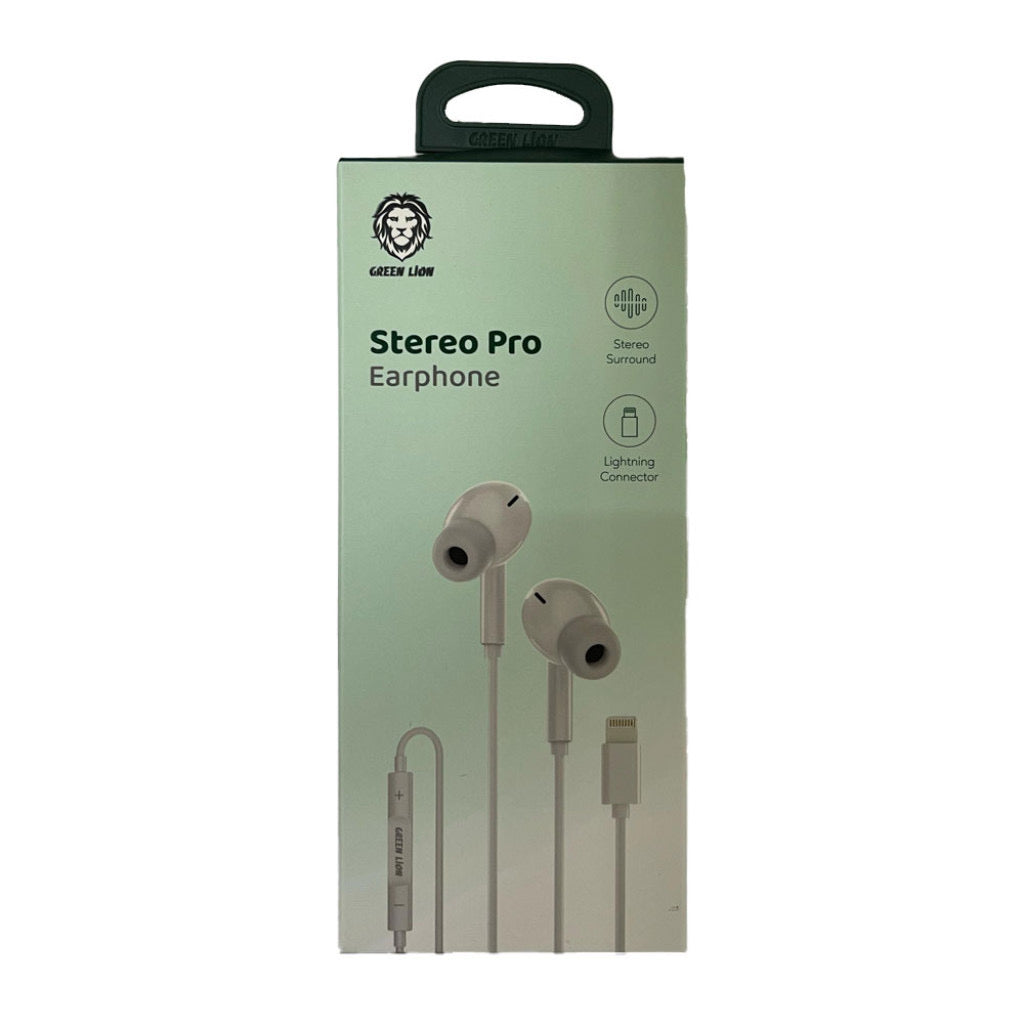 Green lion stereo pro earphone lightning