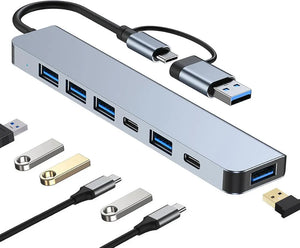 HUB 7 IN 1 (HUB+ 1 PORT USB-C+ 1 DC)
