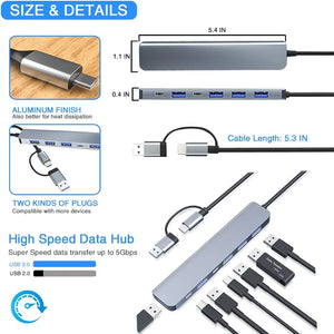 HUB 7 IN 1 (HUB+ 1 PORT USB-C+ 1 DC)