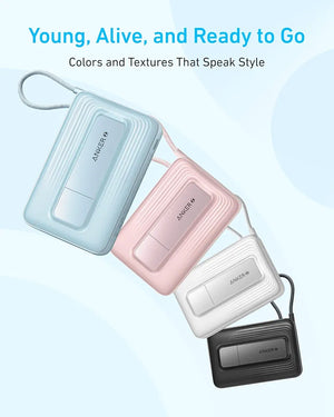 Anker zolo power bank (10k, magnetic, with usb-c cable) 30w with flexible stand