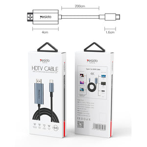 YESIDO HDTV CABLE USB-C 2.0 TO HDTV 4K 60HZ ULTRA EXTENSION CABLE HM10