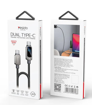 YESIDO CABLE DUAL TYPE-C 100W MAX OUTPUT CA179