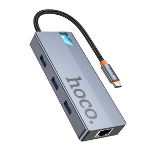 HOCO 6-IN-1 CONVERTER USB-C TO USB-A 3.0×3 + HDTV+ PD+RJ45 HB51