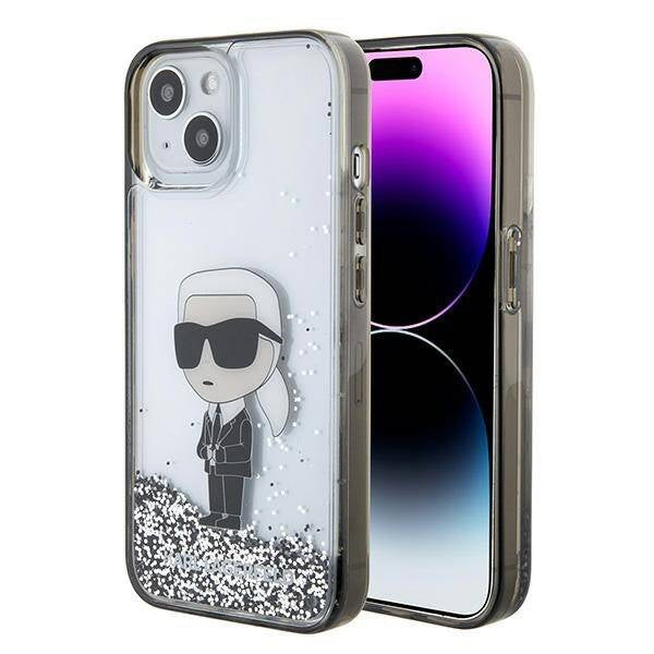 Karl Lagerfeld liquid glitter case iphone 15 series transparent