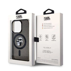 Karl Lagerfeld Magsafe with Karl & choupette Heads glitter case iphone 15 series