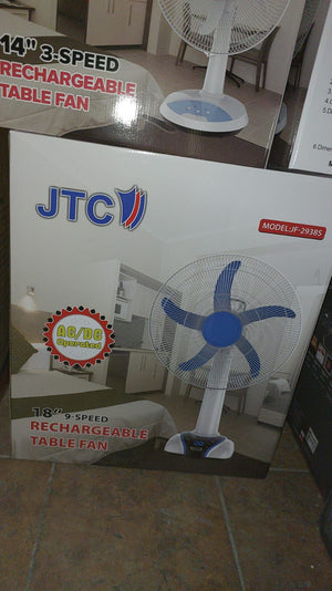 Jtc rechargeable table fan