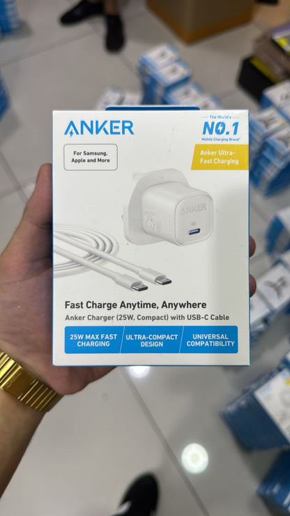 Anker charger 25w compact with usb-c cable