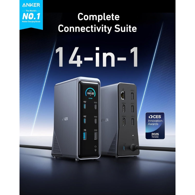【美品】Anker Prime Docking Station 14in1 Anker prime charging docking station (14 in 1) dual display 160w