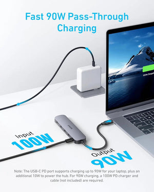Anker Usb-c Hub (5 in 1 4k hdmi ) 100w pd input charging A8357HA0
