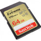 Sandisk Extreme Sdxc Uhs-I card up to 170mbs