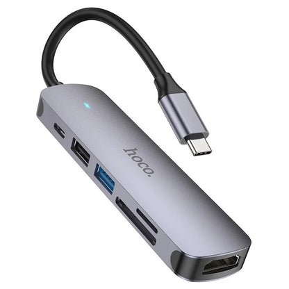 HOCO USB-C MULTIFUNCTION ADAPTER 6 IN 1 (USB-C 100W) HB28