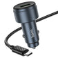 HOCO CAR CHARGER DUAL PORT HIGH POWER  63W WITH CABLE USB-C TO USB-C 1M Z57B