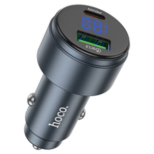 HOCO CAR CHARGER DUAL PORT HIGH POWER  63W WITH CABLE USB-C TO USB-C 1M Z57B