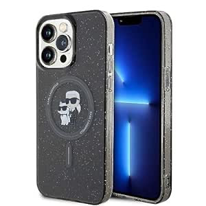 Karl Lagerfeld Magsafe with Karl & choupette Heads glitter case iphone 15 series