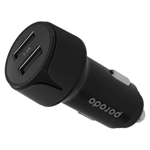 PORODO blue DUAL USB CAR CHARGER 2.4A CODE D