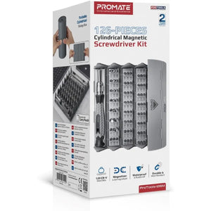 Promate 126-pieces cylindrical magnetic screwdriver kit