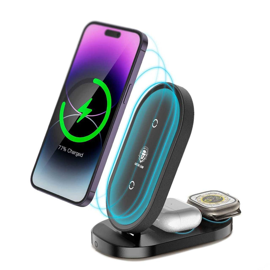 Green lion 3 in 1 wireless charger foldable bracket