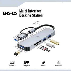 HUB+SD/TF CARD REDER COMBO 5 IN 1